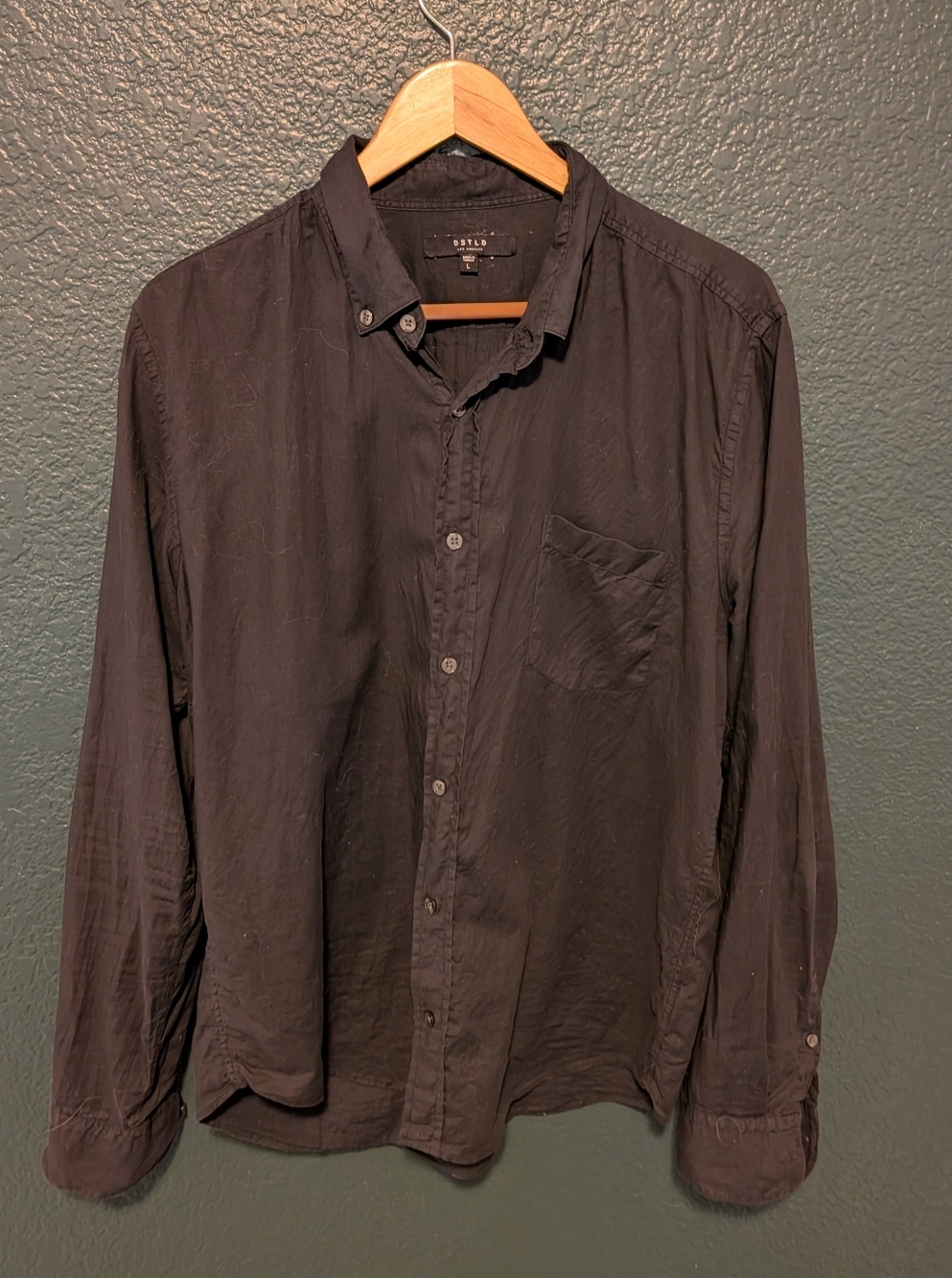DSTLD Black Button Up Shirt